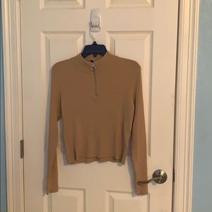 brown sweater/shirt with zipper